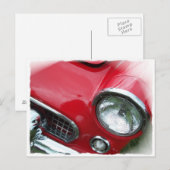 Rode auto briefkaart (Voorkant / Achterkant)
