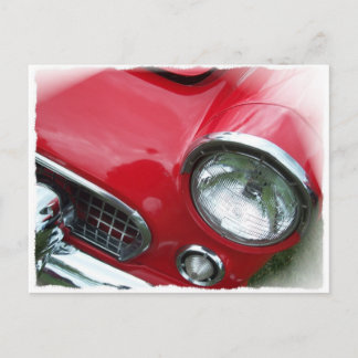 Rode auto briefkaart