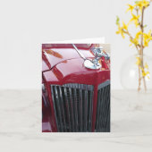 rode auto chrome capuchon ornament op een kaart (Gele Bloem)