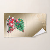 Rode auto dennenboom presenteert Kerstmis, Sneeuwv Bad Handdoek (Handdoek)