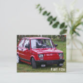  rode auto | Fiat 126 Briefkaart (Staand voorkant)