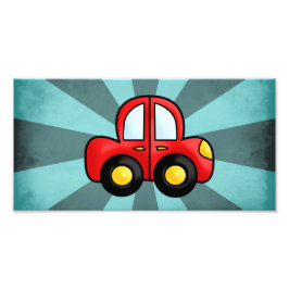  rode auto foto afdruk