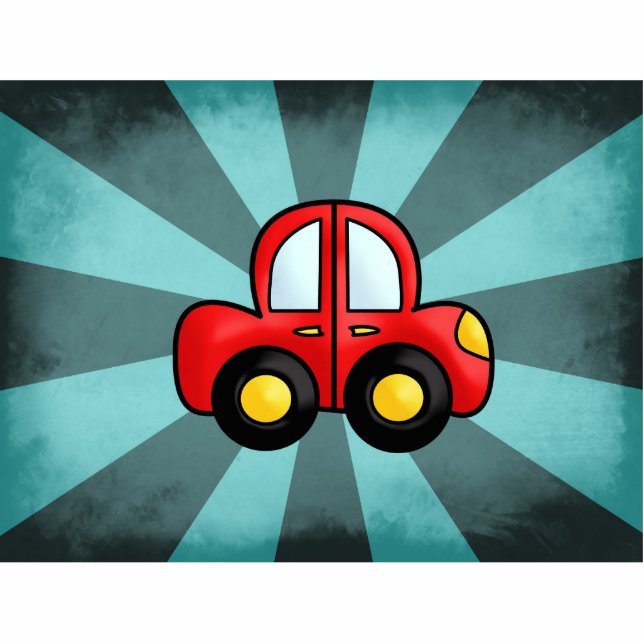  rode auto fotobeeldje magneet (Voorkant)