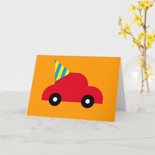 Rode auto kaart (Gele Bloem)