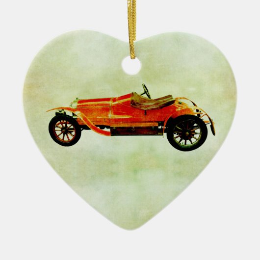  rode auto keramisch ornament (Voorkant)