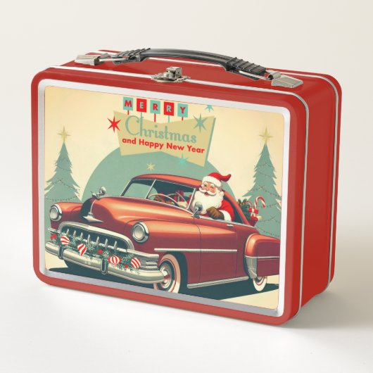 rode auto & kerstman (Voorkant)