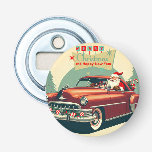 rode auto & kerstman button flesopener