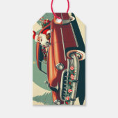 rode auto & kerstman cadeaulabel (Voorkant)