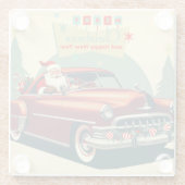  rode auto & kerstman glazen onderzetter (Achterkant)