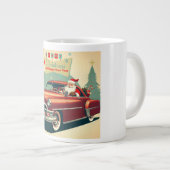  rode auto & kerstman grote koffiekop (Voorkant rechts)