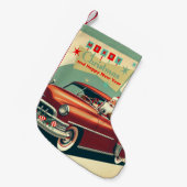 rode auto & kerstman kleine kerstsok (Voorkant (Hangend))