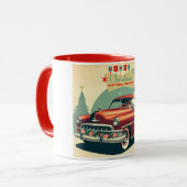  rode auto & kerstman mok (Voorkant links)