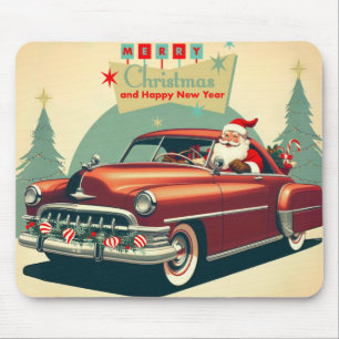 rode auto & kerstman muismat
