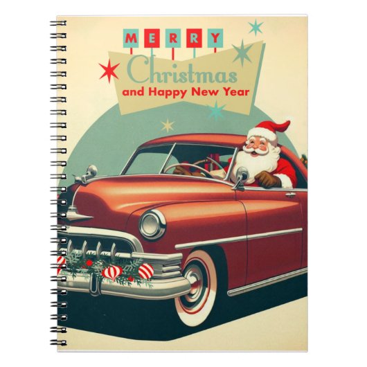  rode auto & kerstman notitieboek (Voorkant)