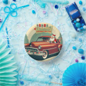  rode auto & kerstman papieren kommen (Feest)