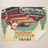  rode auto & kerstman sherpa deken (Voorkant (horizontaal))