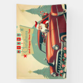  rode auto & kerstman spandoek (Verticaal)