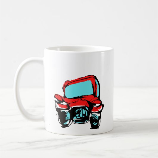 Rode Auto Koffiemok (Links)