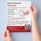 Rode auto Logo, Auto Dealership Adverteren Flyer (Hand)