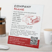 Rode auto Logo, Auto Dealership Adverteren Reclamebord Met Voetstuk (Insitu)