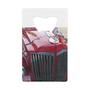  rode auto met chroom ornament creditkaart flessenopener