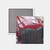  rode auto met chroom ornament magneet (Voorkant / Achterkant)