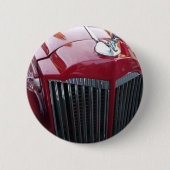  rode auto met chroom ornament ronde button 5,7 cm (Voorkant)
