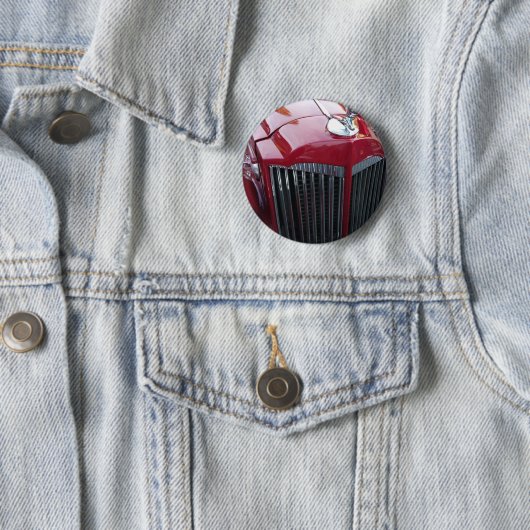  rode auto met chroom ornament ronde button 5,7 cm (In situ)