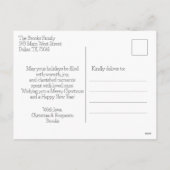  rode auto met een kerstboom vastgebonden aan het  feestdagenkaart (Achterkant)