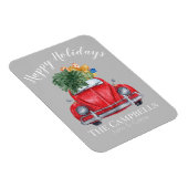 Rode auto met kerstboom  magneet (Rechterzijde)