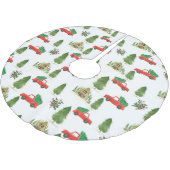 Rode auto met kerstboomvakantie kerstboom rok (Gekanteld)