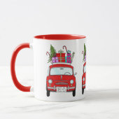 Rode auto met kerstcadeautjes Mok (Links)
