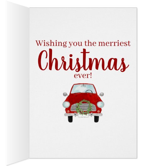 Rode auto met kerstmat (Binnen (Rechts))