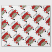 Rode auto met kerstpapier voor het ompakken van bo cadeaupapier (Vlak)