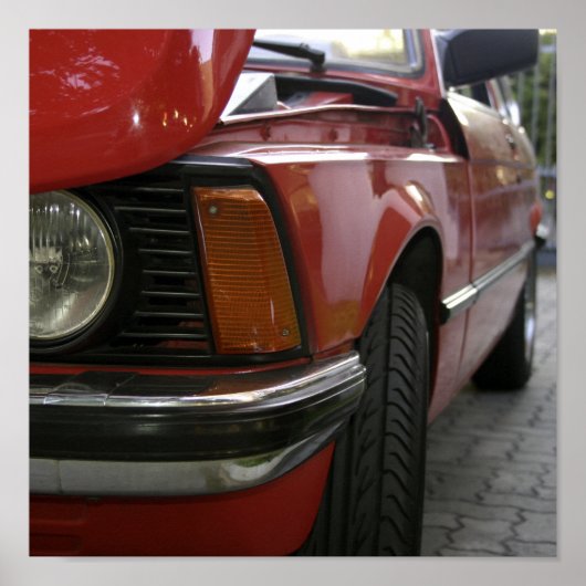 Rode auto poster (Voorkant)