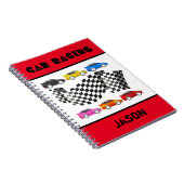 Rode Auto Racing Spiraal Notebook Notitieboek (Rechterzijde)