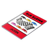Rode Auto Racing Spiraal Notebook Notitieboek (Linkerzijde)