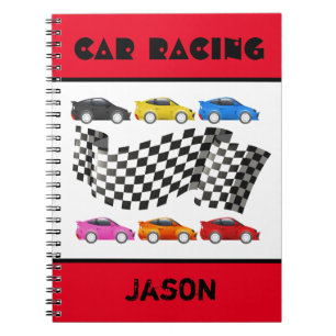 Rode Auto Racing Spiraal Notebook Notitieboek