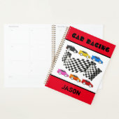Rode Auto Racing Spiraal Planner Notitieboek (Display)