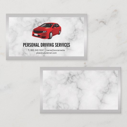 Rode auto | Rijdiensten Visitekaartje (Voorkant / Achterkant)
