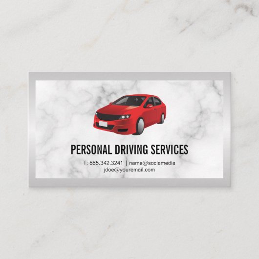 Rode auto | Rijdiensten Visitekaartje (Voorkant)