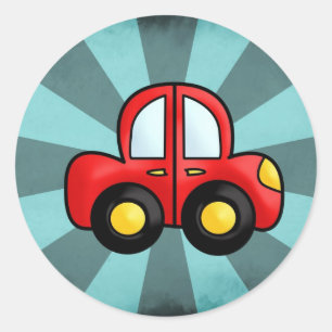 rode auto ronde sticker