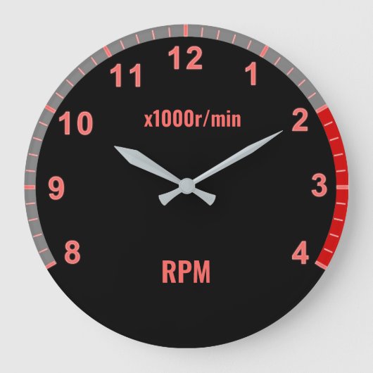 Rode Auto Tachometer Klok voor Auto Mechanic Garag (Voorkant)