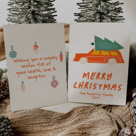  rode auto truck Abstracte kerst niet-foto Feestdagenkaart