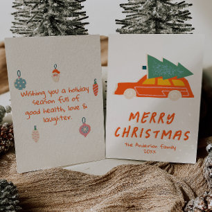  rode auto truck Abstracte kerst niet-foto Feestdagenkaart