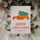 rode auto truck Abstracte kerst niet-foto Feestdagenkaart