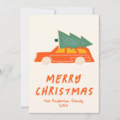 rode auto truck Abstracte kerst niet-foto Feestdagenkaart (Voorkant)