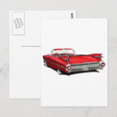 Rode auto van 1959, Cadillac Briefkaart (Voorkant / Achterkant)