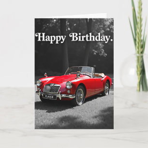 Rode Auto Verjaardagskaart Kaart