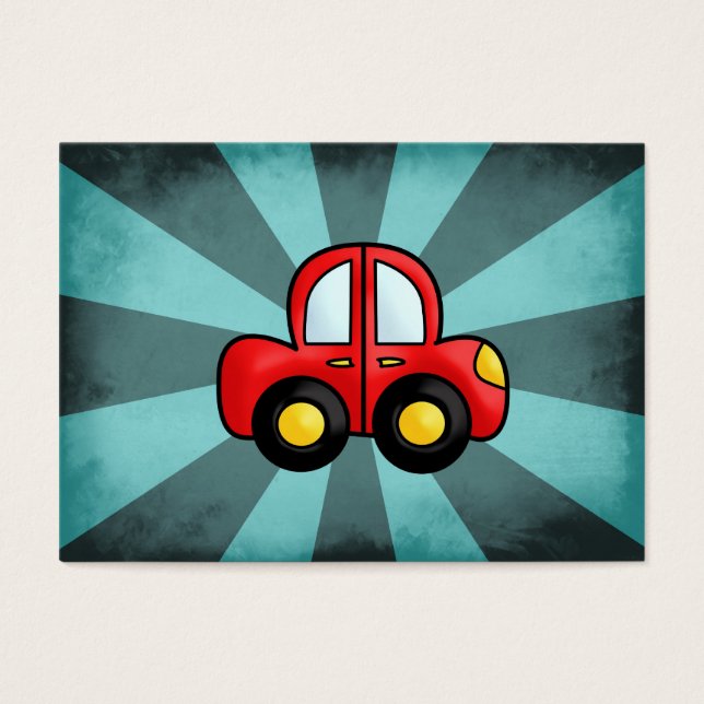  rode auto visitekaartje (Voorkant)
